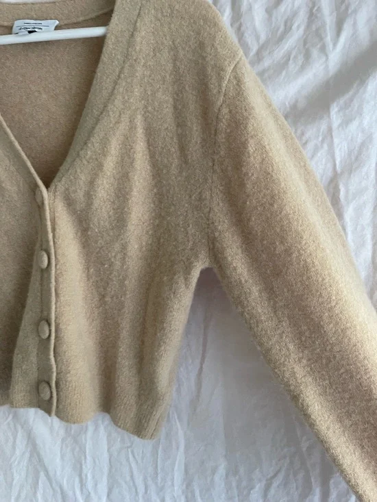 & Other Stories Alpaca Blend V-Neck Cardigan Scandi capsule wardrobe chic Size S - Picture 12 of 15